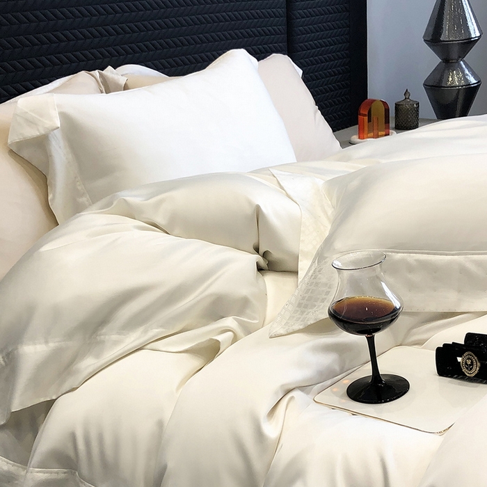 91家纺网 家纺一手货源 找家纺 黑白森林 2026新款高支天丝棉刺绣四件套-克里特 克里特-流苏白