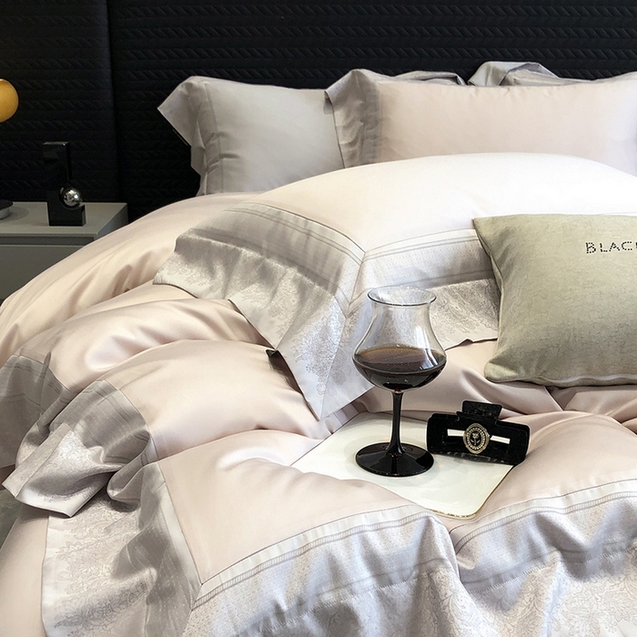 91家纺网 家纺一手货源 找家纺 （总）黑白森林 2026新款高支天丝棉刺绣四件套-伊薇娜