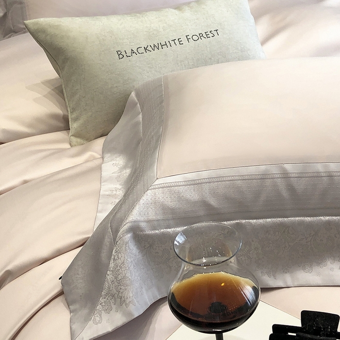 91家纺网 家纺一手货源 找家纺 （总）黑白森林 2026新款高支天丝棉刺绣四件套-伊薇娜