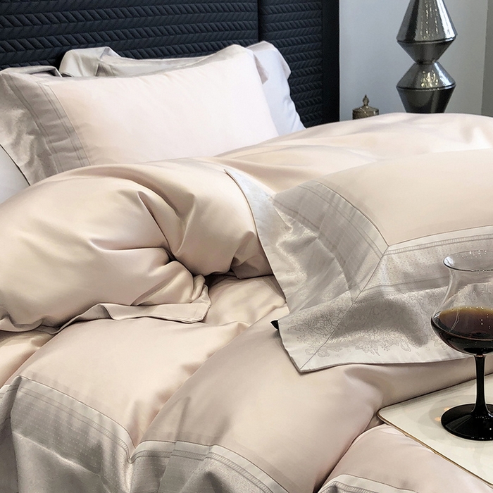 91家纺网 家纺一手货源 找家纺 （总）黑白森林 2026新款高支天丝棉刺绣四件套-伊薇娜