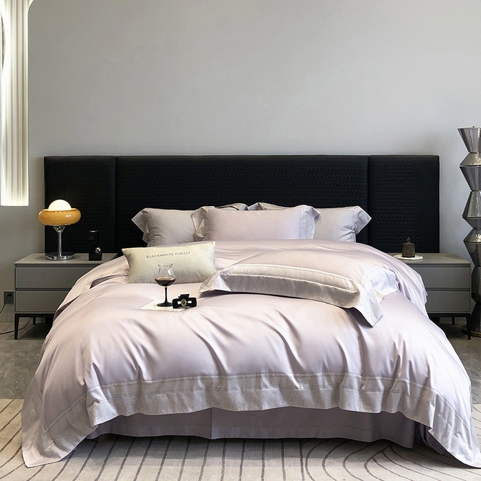 91家纺网 家纺一手货源 找家纺 黑白森林 2026新款高支天丝棉刺绣四件套-伊薇娜 伊薇娜-暮山紫