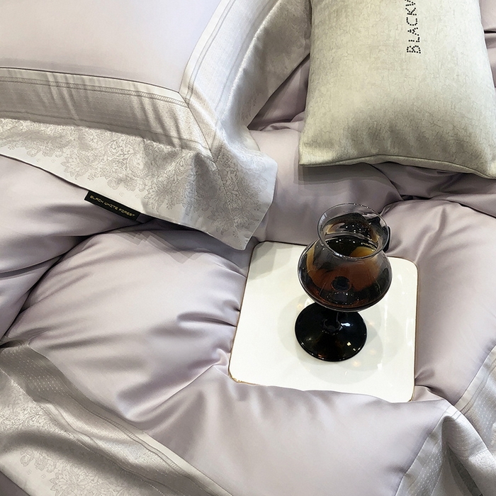 91家纺网 家纺一手货源 找家纺 黑白森林 2026新款高支天丝棉刺绣四件套-伊薇娜 伊薇娜-暮山紫