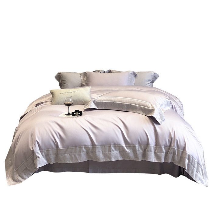 91家纺网 家纺一手货源 找家纺 黑白森林 2026新款高支天丝棉刺绣四件套-伊薇娜 伊薇娜-暮山紫