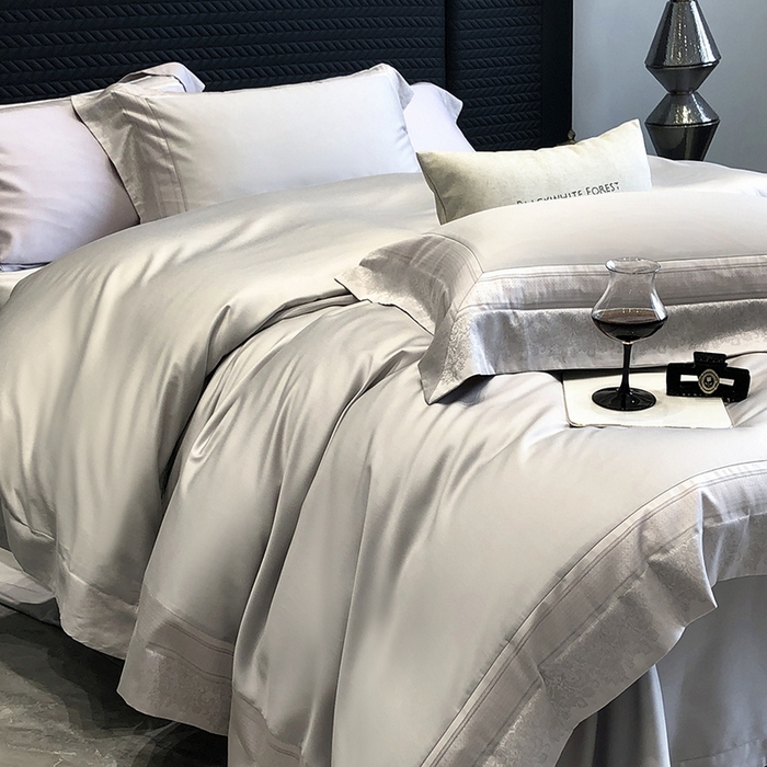 91家纺网 家纺一手货源 找家纺 黑白森林 2026新款高支天丝棉刺绣四件套-伊薇娜 伊薇娜-云水灰