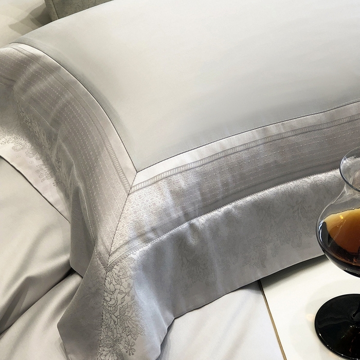 91家纺网 家纺一手货源 找家纺 黑白森林 2026新款高支天丝棉刺绣四件套-伊薇娜 伊薇娜-云水灰