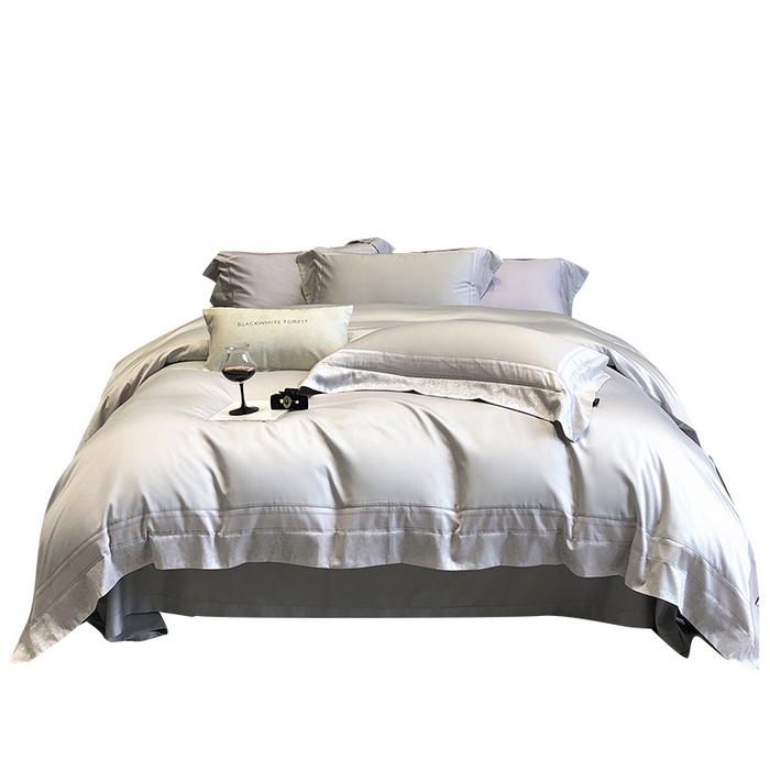 91家纺网 家纺一手货源 找家纺 黑白森林 2026新款高支天丝棉刺绣四件套-伊薇娜 伊薇娜-云水灰