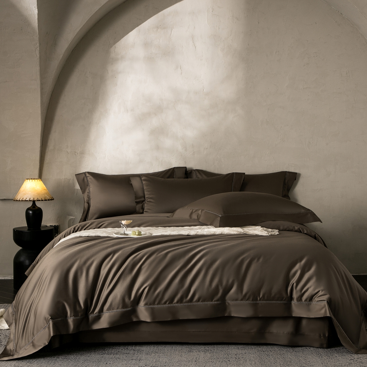 佳汐蓝家纺 2026新款100支臻棉玲珑系列小镂空款四件套 玲珑-云咖