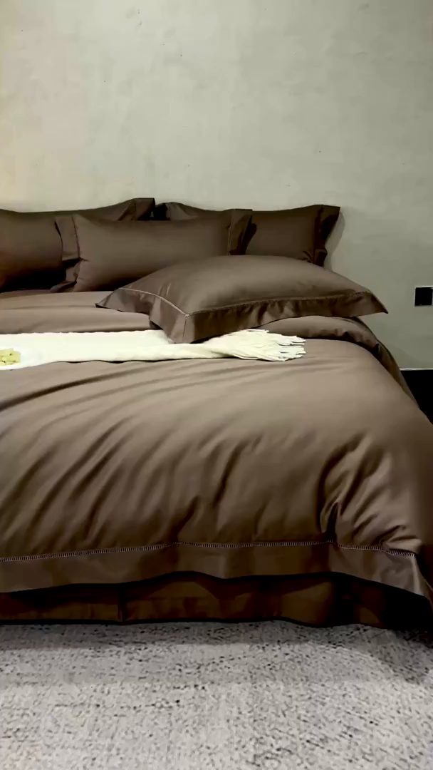 91家纺网 家纺一手货源 找家纺 佳汐蓝家纺 2026新款100支臻棉玲珑系列小镂空款四件套 玲珑-云咖