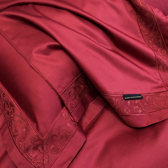 91家纺网 家纺一手货源 找家纺 （总）黑白森林 2026新款匹马棉高定蕾丝大红系列