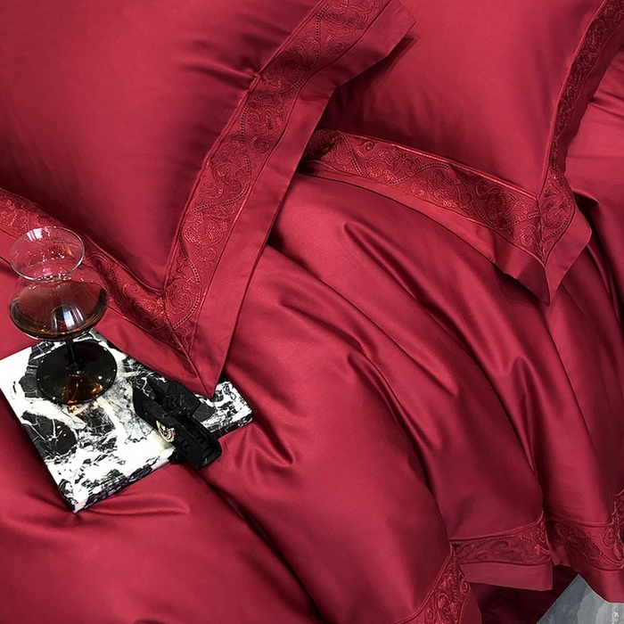 91家纺网 家纺一手货源 找家纺 （总）黑白森林 2026新款匹马棉高定蕾丝大红系列