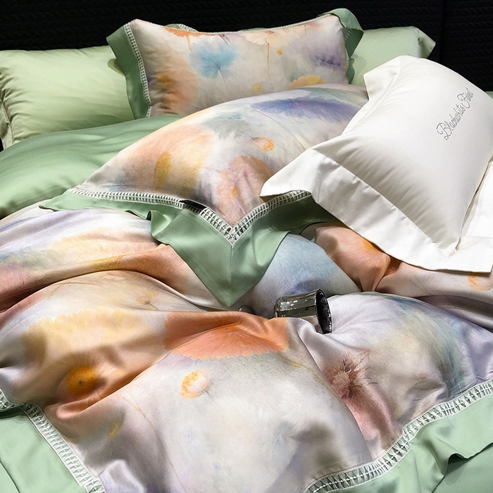 91家纺网 家纺一手货源 找家纺 （总）黑白森林 2026新款轻奢天丝印花四件套