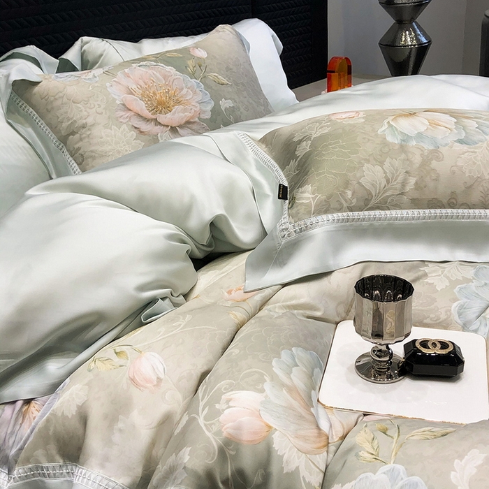 91家纺网 家纺一手货源 找家纺 （总）黑白森林 2026新款轻奢天丝印花四件套