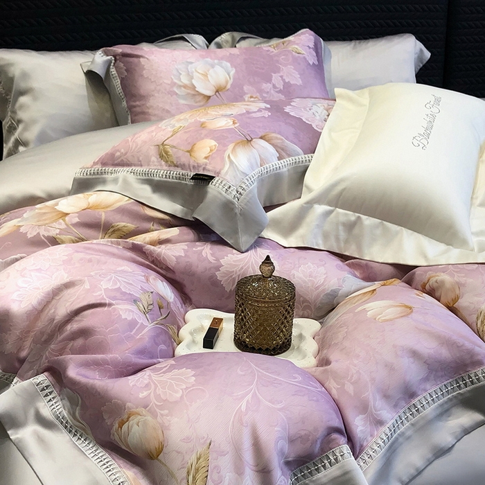 91家纺网 家纺一手货源 找家纺 （总）黑白森林 2026新款轻奢天丝印花四件套