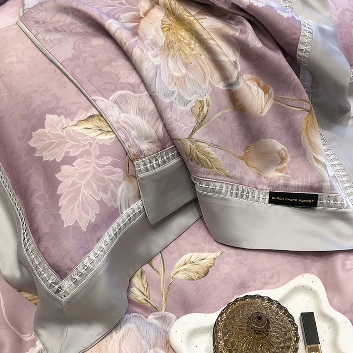 91家纺网 家纺一手货源 找家纺 （总）黑白森林 2026新款轻奢天丝印花四件套