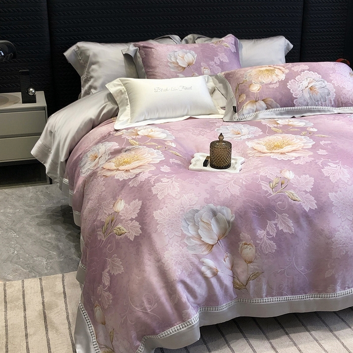 91家纺网 家纺一手货源 找家纺 （总）黑白森林 2026新款轻奢天丝印花四件套