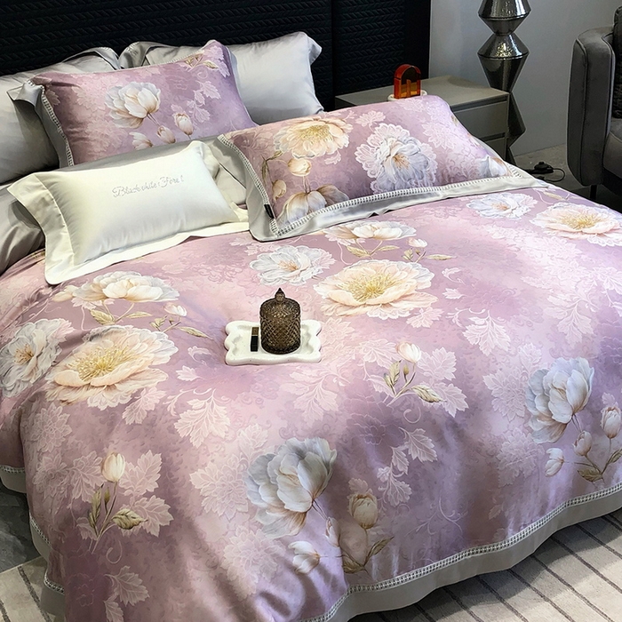 91家纺网 家纺一手货源 找家纺 （总）黑白森林 2026新款轻奢天丝印花四件套