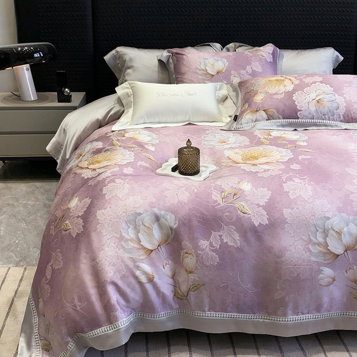 91家纺网 家纺一手货源 找家纺 （总）黑白森林 2026新款轻奢天丝印花四件套