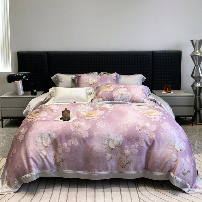 91家纺网 家纺一手货源 找家纺 （总）黑白森林 2026新款轻奢天丝印花四件套