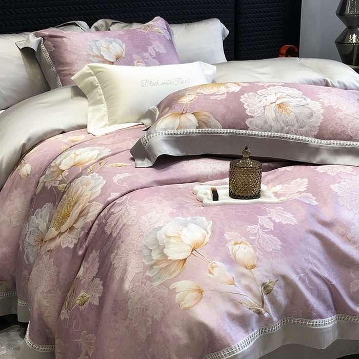 91家纺网 家纺一手货源 找家纺 （总）黑白森林 2026新款轻奢天丝印花四件套