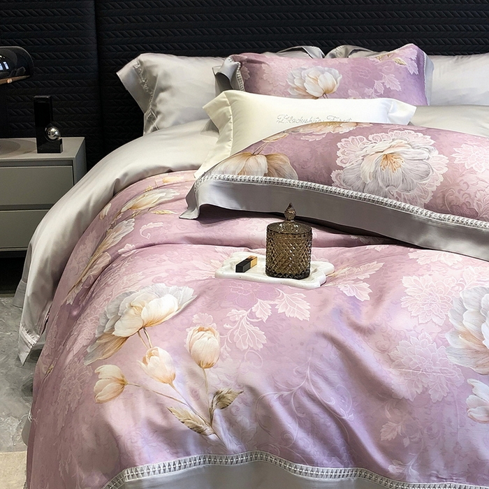 91家纺网 家纺一手货源 找家纺 （总）黑白森林 2026新款轻奢天丝印花四件套