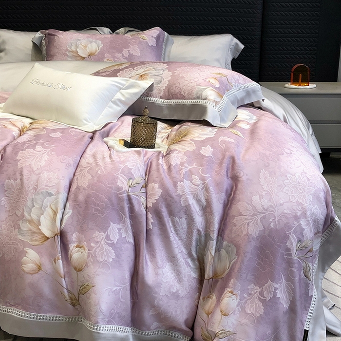 91家纺网 家纺一手货源 找家纺 （总）黑白森林 2026新款轻奢天丝印花四件套