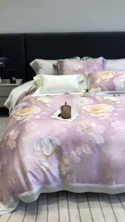 91家纺网 家纺一手货源 找家纺 （总）黑白森林 2026新款轻奢天丝印花四件套