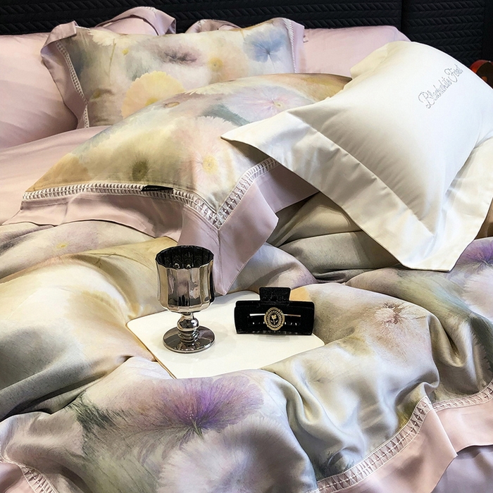 黑白森林 2026新款轻奢天丝印花四件套 碧薇-紫