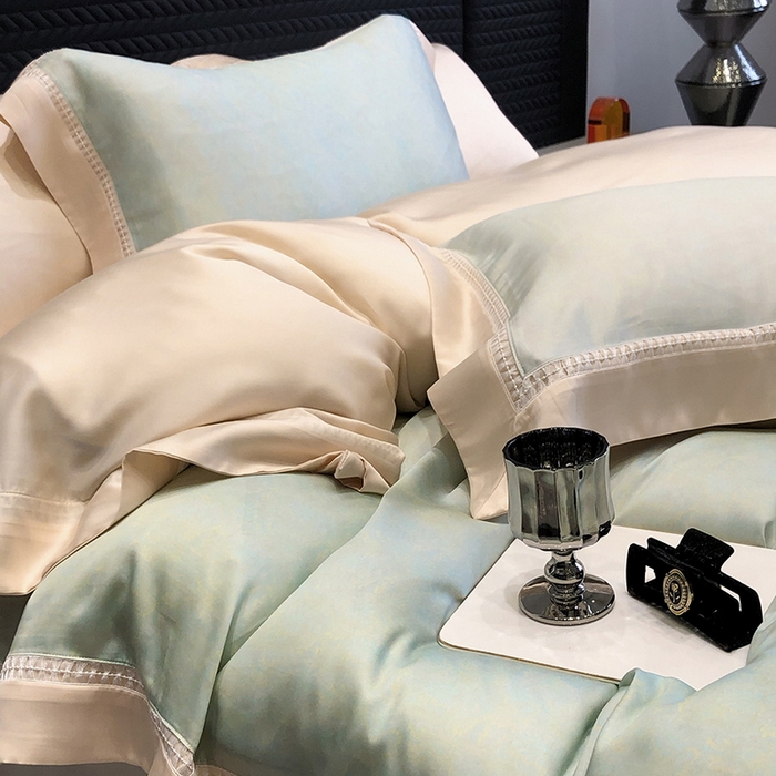 91家纺网 家纺一手货源 找家纺 黑白森林 2026新款轻奢天丝印花四件套 蒂妮-绿