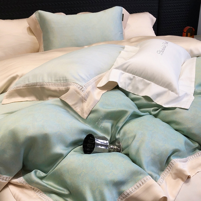 黑白森林 2026新款轻奢天丝印花四件套 蒂妮-绿