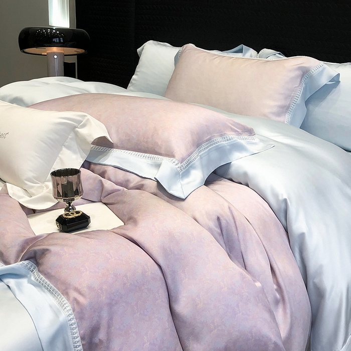 91家纺网 家纺一手货源 找家纺 黑白森林 2026新款轻奢天丝印花四件套 蒂妮-紫