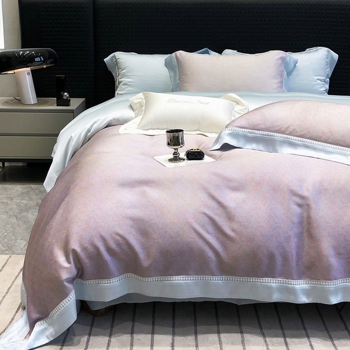 91家纺网 家纺一手货源 找家纺 黑白森林 2026新款轻奢天丝印花四件套 蒂妮-紫