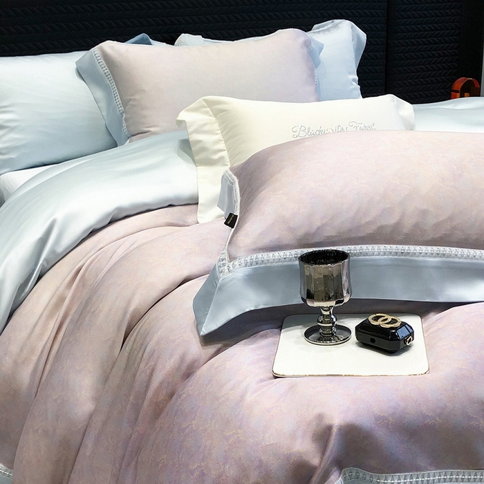 91家纺网 家纺一手货源 找家纺 黑白森林 2026新款轻奢天丝印花四件套 蒂妮-紫