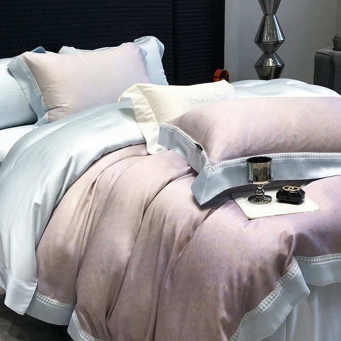 91家纺网 家纺一手货源 找家纺 黑白森林 2026新款轻奢天丝印花四件套 蒂妮-紫