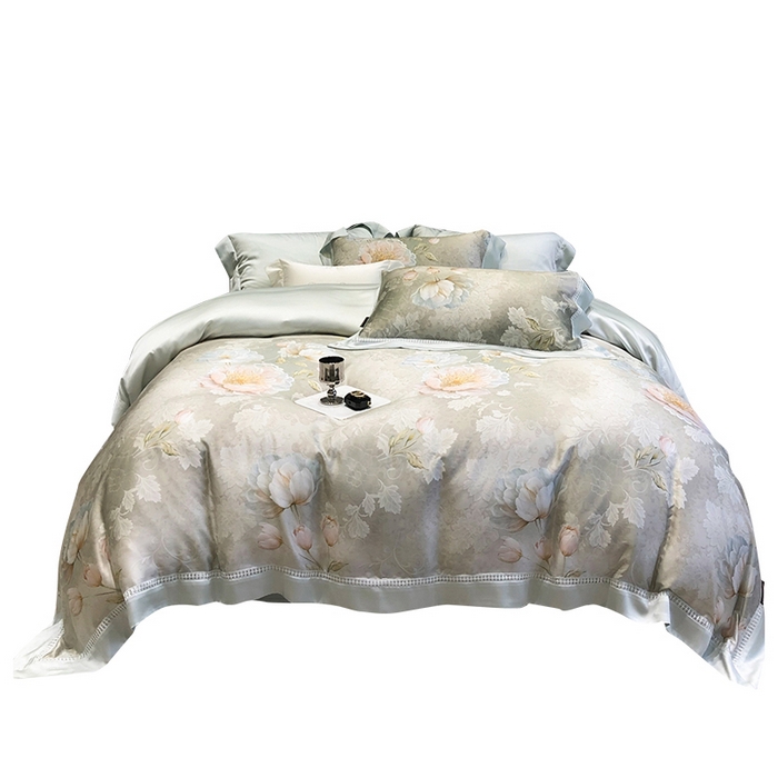 91家纺网 家纺一手货源 找家纺 黑白森林 2026新款轻奢天丝印花四件套 菡蕾-兰