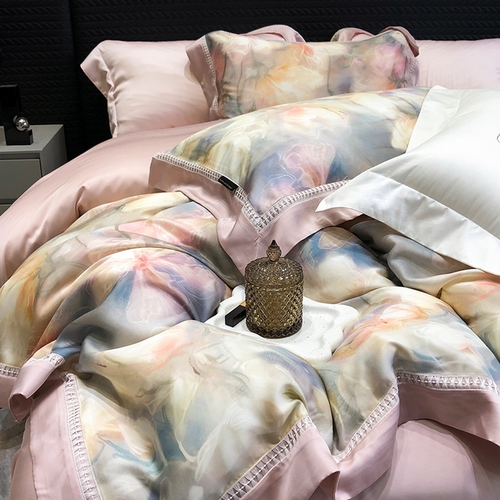 91家纺网 家纺一手货源 找家纺 （总）黑白森林 2026新款轻奢天丝印花四件套