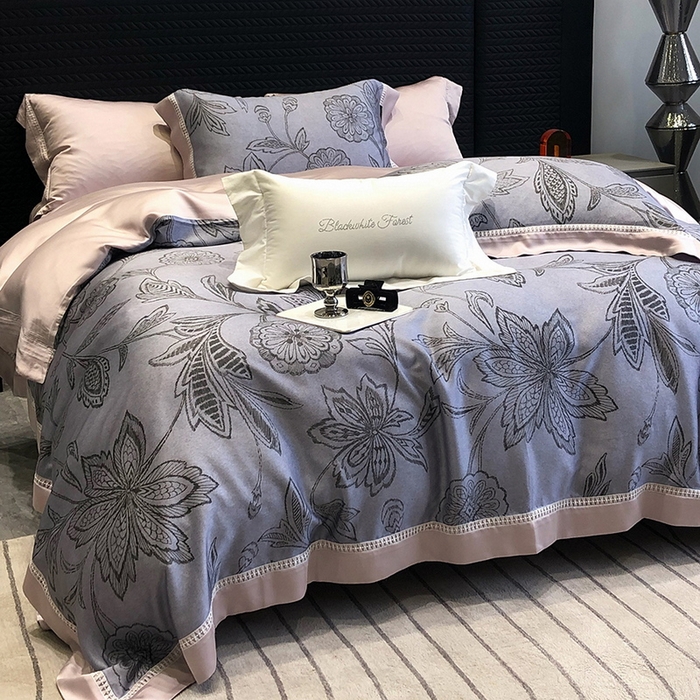 91家纺网 家纺一手货源 找家纺 （总）黑白森林 2026新款轻奢天丝印花四件套