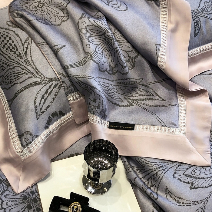 91家纺网 家纺一手货源 找家纺 （总）黑白森林 2026新款轻奢天丝印花四件套