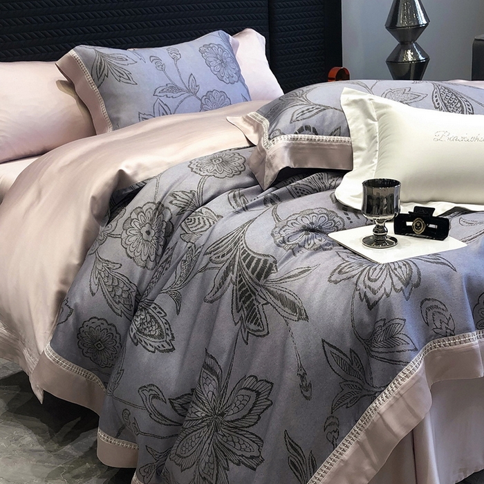 91家纺网 家纺一手货源 找家纺 （总）黑白森林 2026新款轻奢天丝印花四件套