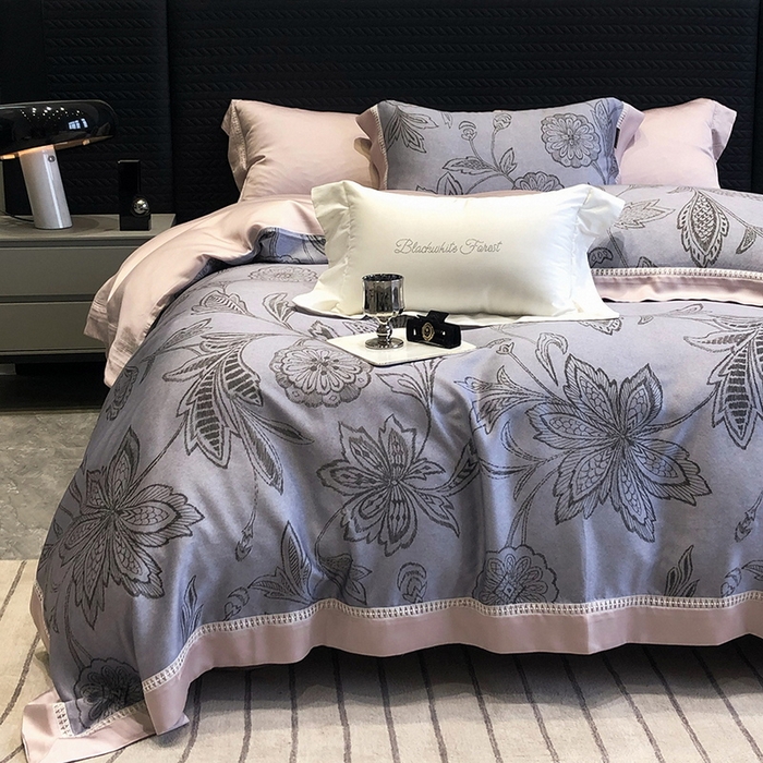 91家纺网 家纺一手货源 找家纺 （总）黑白森林 2026新款轻奢天丝印花四件套