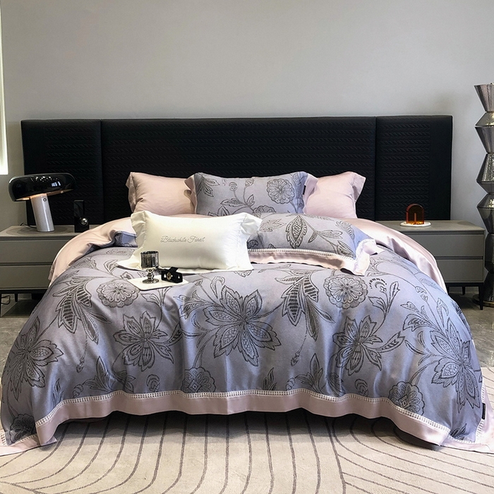 91家纺网 家纺一手货源 找家纺 （总）黑白森林 2026新款轻奢天丝印花四件套