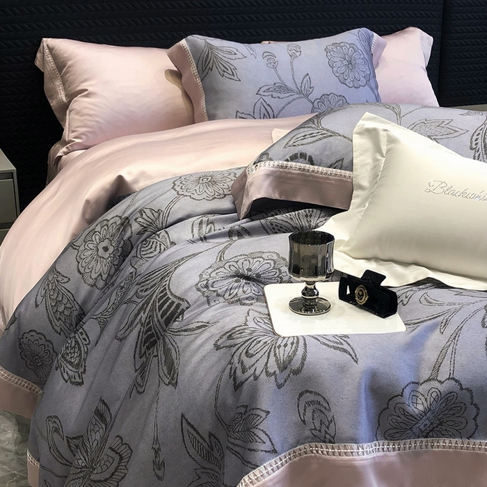 91家纺网 家纺一手货源 找家纺 （总）黑白森林 2026新款轻奢天丝印花四件套