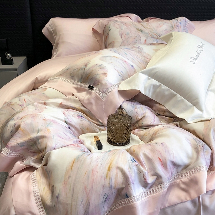 91家纺网 家纺一手货源 找家纺 （总）黑白森林 2026新款轻奢天丝印花四件套