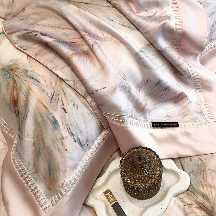 91家纺网 家纺一手货源 找家纺 （总）黑白森林 2026新款轻奢天丝印花四件套