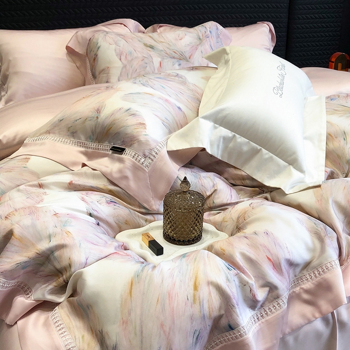 91家纺网 家纺一手货源 找家纺 （总）黑白森林 2026新款轻奢天丝印花四件套