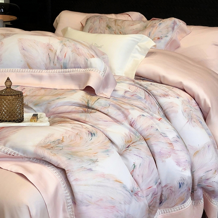 91家纺网 家纺一手货源 找家纺 （总）黑白森林 2026新款轻奢天丝印花四件套