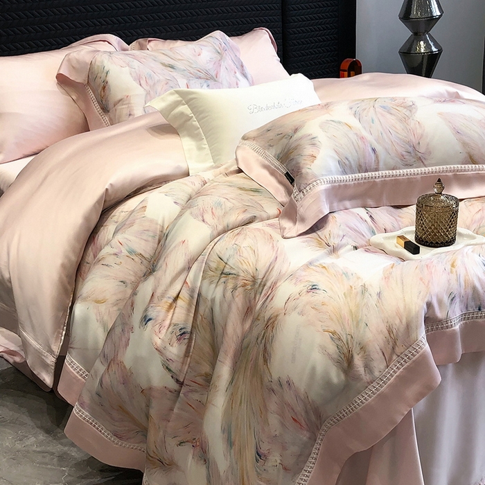 91家纺网 家纺一手货源 找家纺 （总）黑白森林 2026新款轻奢天丝印花四件套