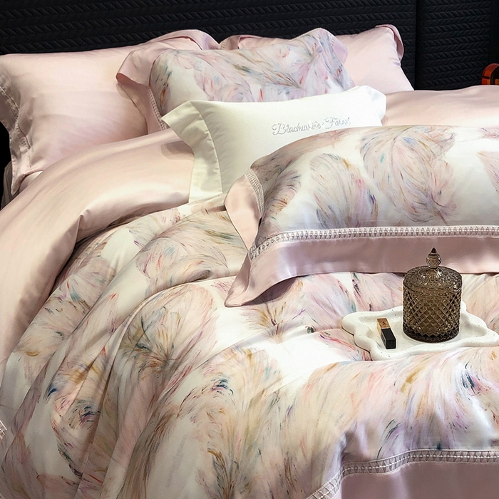 91家纺网 家纺一手货源 找家纺 （总）黑白森林 2026新款轻奢天丝印花四件套