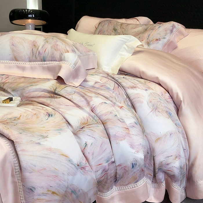 91家纺网 家纺一手货源 找家纺 （总）黑白森林 2026新款轻奢天丝印花四件套