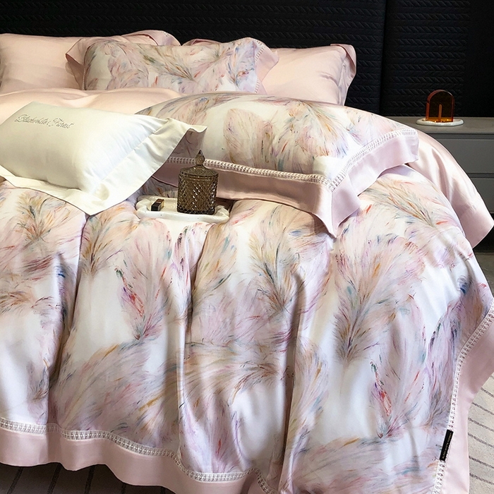 91家纺网 家纺一手货源 找家纺 （总）黑白森林 2026新款轻奢天丝印花四件套