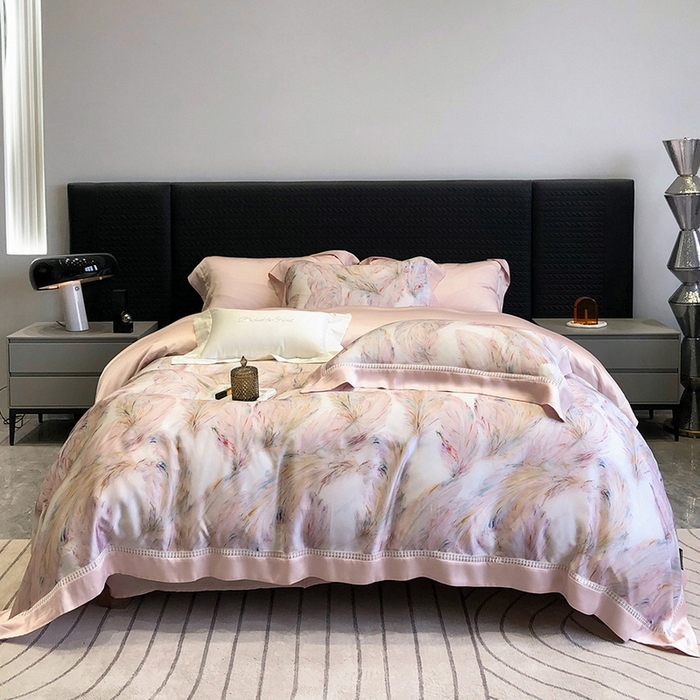 91家纺网 家纺一手货源 找家纺 （总）黑白森林 2026新款轻奢天丝印花四件套